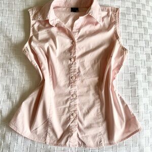 Pink Sleeveless Button Up Top